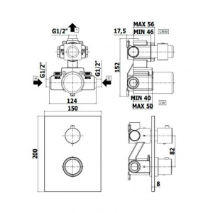 Термостат для душу на 1 споживач Paffoni Light із металевою накладкою, колір сталь LIQ513ST/M