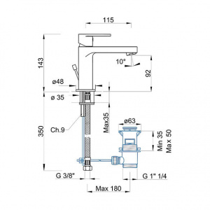 Змішувач для раковини Versilia Ponsi BTVERKLA01
