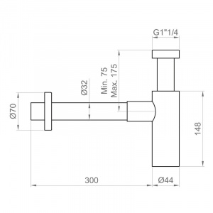Сифон для раковини Ponsi BTSCACVR40