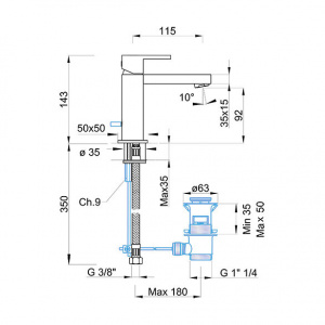 Змішувач для раковини Italia R Ponsi BTITRKLAF1