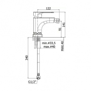 Змішувач для біде Paffoni Sly, без донного клапана, SY131CR