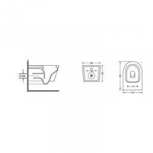 Унітаз підвісний Qtap Swan безободковий Ultra Quiet з сидінням Soft-close QT16335179W