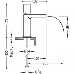 Змішувач для раковини Tres Loft 20011002ned чорний хром