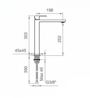 Змішувач для раковини високий Italia R Ponsi btitrklaf5