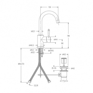 Змішувач для біде Paffoni Birillo, з донним клапаном, BI137CR