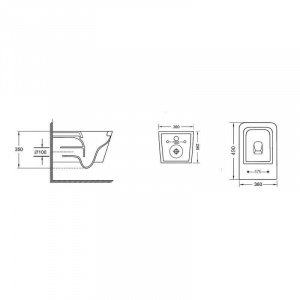 Унітаз підвісний Qtap Crow безобідковий з сідінням Soft-close QT05335171W