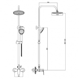 Душова система Imprese bila smeda, з 3 типами струменя, t-15086