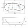 Ванна GOYA XS ретро 142x62 з сифоном клік-клак окремостояча