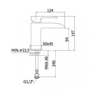 Змішувач для раковини Paffoni Level, без донного клапана LES071CR