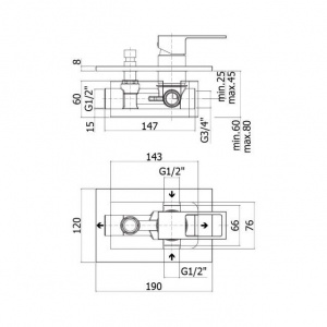 Змішувач для душу Paffoni Elle з металевою накладкою, колір чорний EL015NO/M