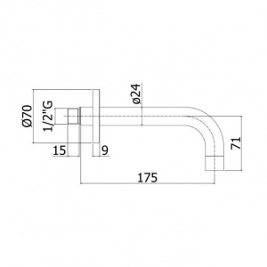 Вилив для ванни 17,5 см Paffoni, колір хром ZBOC139CR