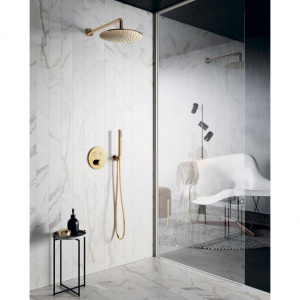 Термостат для душу на 2 споживача Paffoni Compact Box, колір медове золото CPT018HG