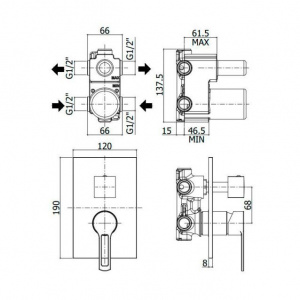 Змішувач для ванни/душу на 2 споживача Paffoni West, колір хром WS018CR