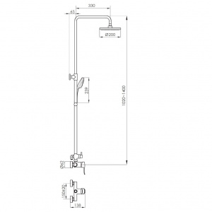 Душова система Imprese nova vlna, з 3 типами струменя, t-15135