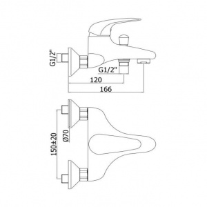 Змішувач для ванни Paffoni Duemila, колір хром DU022CR