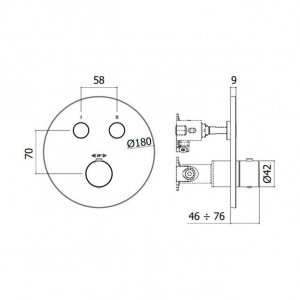 Термостат для душу на 2 споживача Paffoni Compact Box, колір медове золото CPT018HGSP