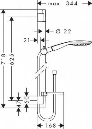 Душова стійка Hansgrohe raindance select e 150 27856000 unicas puro