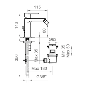 Змішувач для біде Versilia Ponsi BTVERKBI01