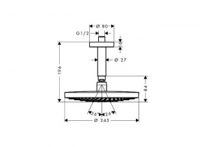 Верхній душ Hansgrohe Raindance Select S 240 2jet 26467400