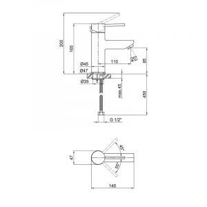 Змішувач для раковини Qtap Spring QTSPRCRM001 Chrome