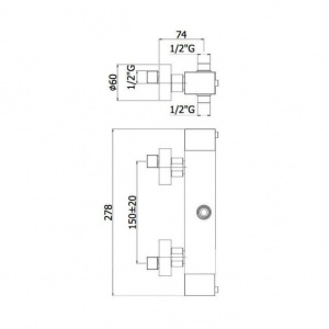 Термостат для душу на 2 споживача Paffoni Level, колір хром LEQ269CR