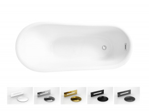 Ванна акрилова CALIMA ретро 170х74 з сифоном клік-клак