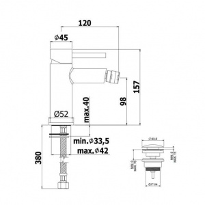 Змішувач для біде Paffoni Stick, з донним клапаном Clic-Clac, SK131HKCR