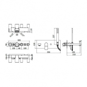 Змішувач для ванни Paffoni Tilt, колір чорний TI001NO