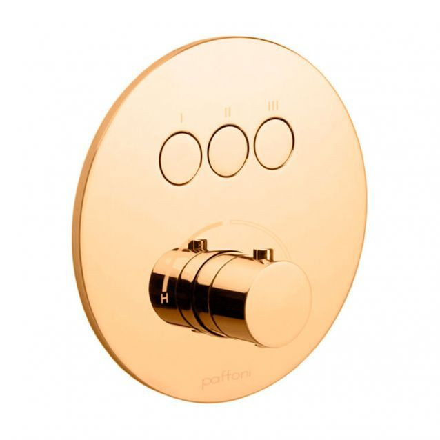 Смеситель для ванны/душа на 3 потребителя Paffoni Compact Box, цвет медовое золото CPM019HG