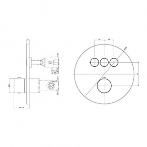 Змішувач для ванни/душу на 3 споживача Paffoni Compact Box, колір медове золото CPM019HG