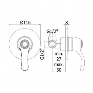 Змішувач для душу Paffoni Flavia, колір бронза FA010BR
