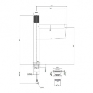 Змішувач для раковини Paffoni Jo високий, з донним клапаном Clic-Clac JO081KNO