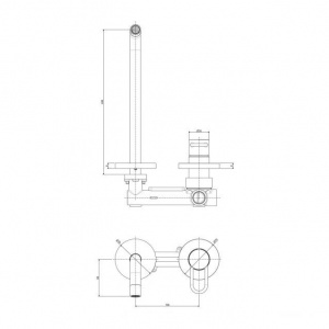 Змішувач для раковини настінний Paffoni Joker, вилив 248 мм. JK106NO70