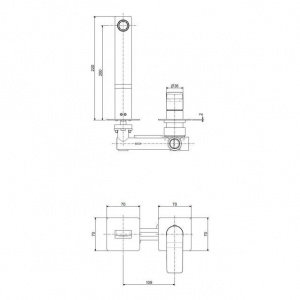 Змішувач для раковини настінний Paffoni Tilt, вилив 200 мм TI105ST70