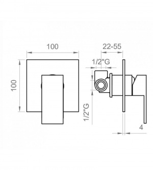 Змішувач прихованого монтажу Ponsi btitrkin02