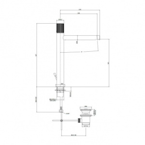 Змішувач для раковини Paffoni Jo високий, з донним клапаном JO085NO