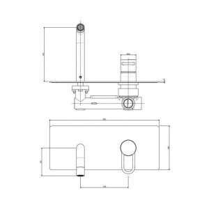 Змішувач для раковини настінний Paffoni Joker, вилив 123 мм. JK104CR