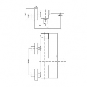 Змішувач для ванни Paffoni Elle, колір чорний EL022NO