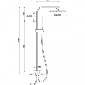 Душова система Ponsi bncolcqu21