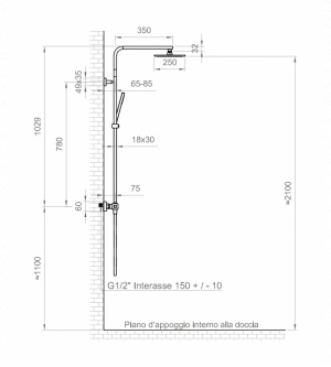 Душова система з термостатом Ponsi bncolkqtrm0011