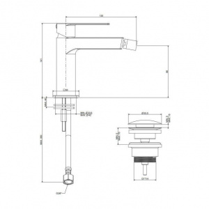 Змішувач для біде Paffoni Tango, з донним клапаном Clic-Clac, TA131KCR