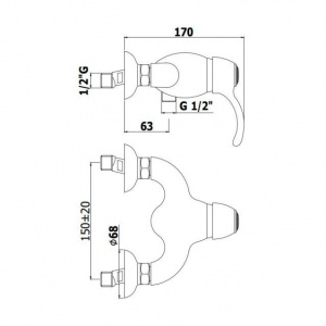 Змішувач для душу Paffoni Flavia, колір бронза FA168BR