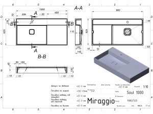 Умивальник SOUL 1000 MIRASOFT