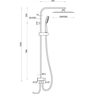 Душова система Ponsi bncolcqu23