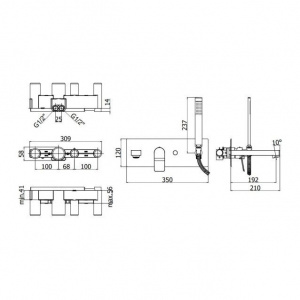 Змішувач для ванни Paffoni Tilt, колір білий TI001BO