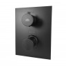 Термостат для душа на 2 потребителя Paffoni Light с металлической накладкой, цвет черный LIQ518NO/M