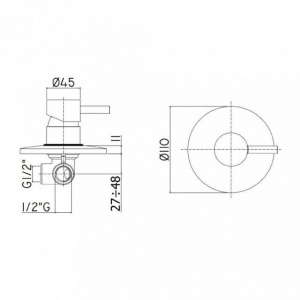 Змішувач для душу Paffoni Light, колір медове золото LIG011HGSP