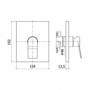 Змішувач для душу Paffoni Tilt без вбудовуваної частини, колір хром TIBOX010CR
