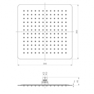Верхній душ Imprese з 1 типом струменя SQ300SS2