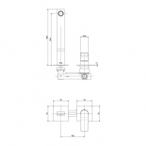 Змішувач для раковини настінний Paffoni Tilt, вилив 240 мм. TI106NO70